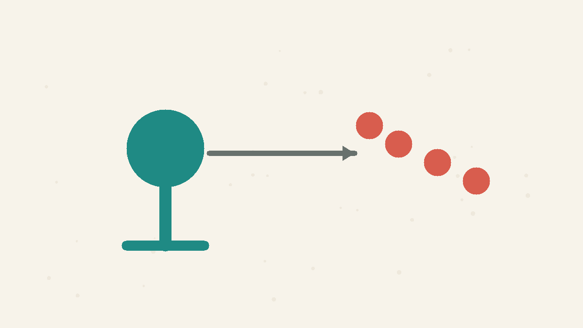 An anchor pulling estimate dots toward an arbitrary starting point.