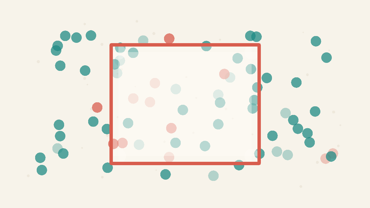 A highlighted window showing only part of a larger hidden sample.